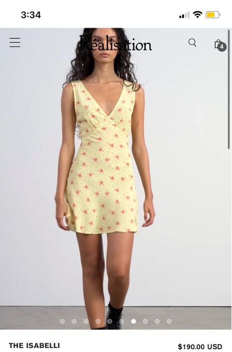 Realisation Par isabelli verona　ワンピース The Isabelli Verona | Yellow Floral Mini Dress | Réalisation Par