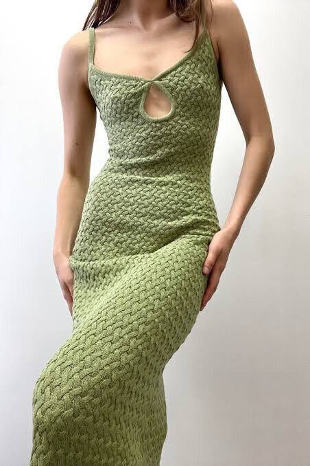 Bec & Bridge - Effie Knit Key Maxi Dress in Sage on Designer Wardrobe