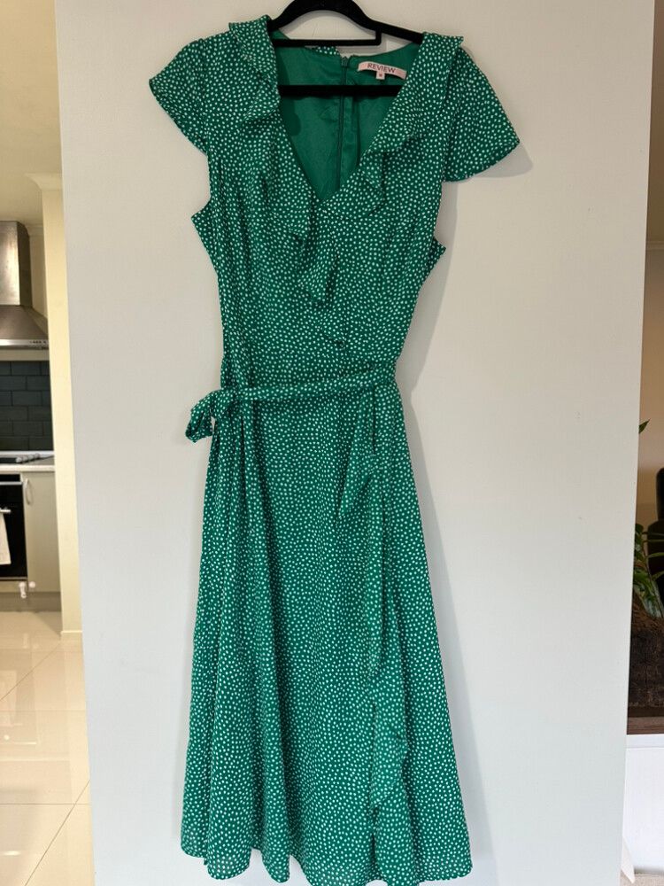 Green 50s Style Polkadot Dress
