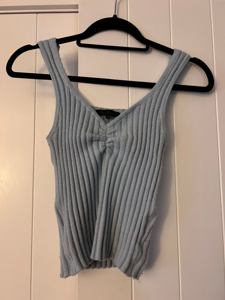Ribbed Blue Top