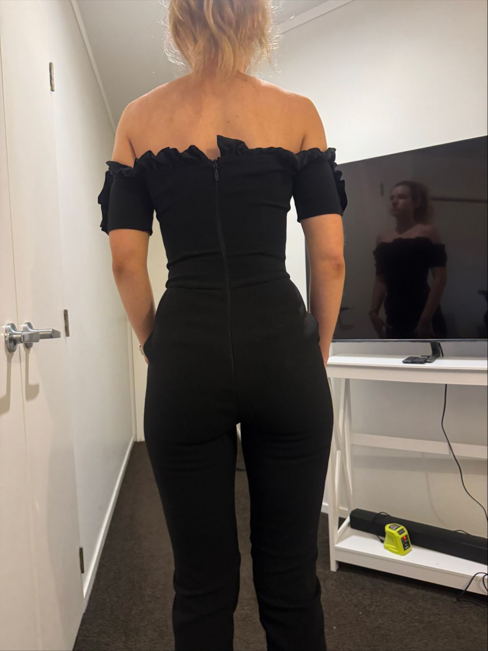 RUBY Black Off-Shoulder Playsuit