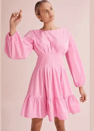 country road dress pink Country Road midi dress made from crisp cotton