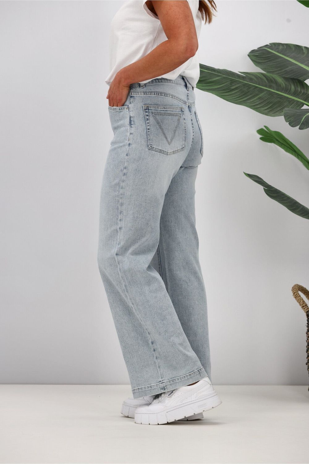 Shine on wide leg jeans