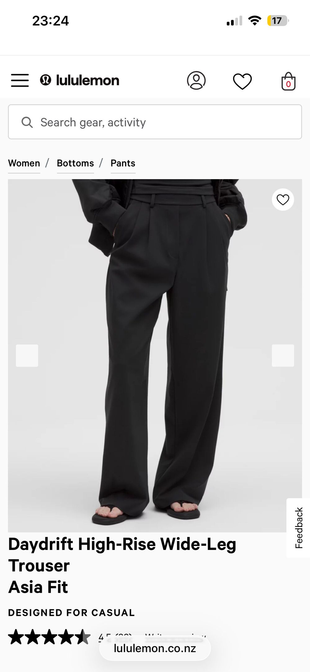 Lululemon Black Daydrift High-Rise Wide-Leg Trouser