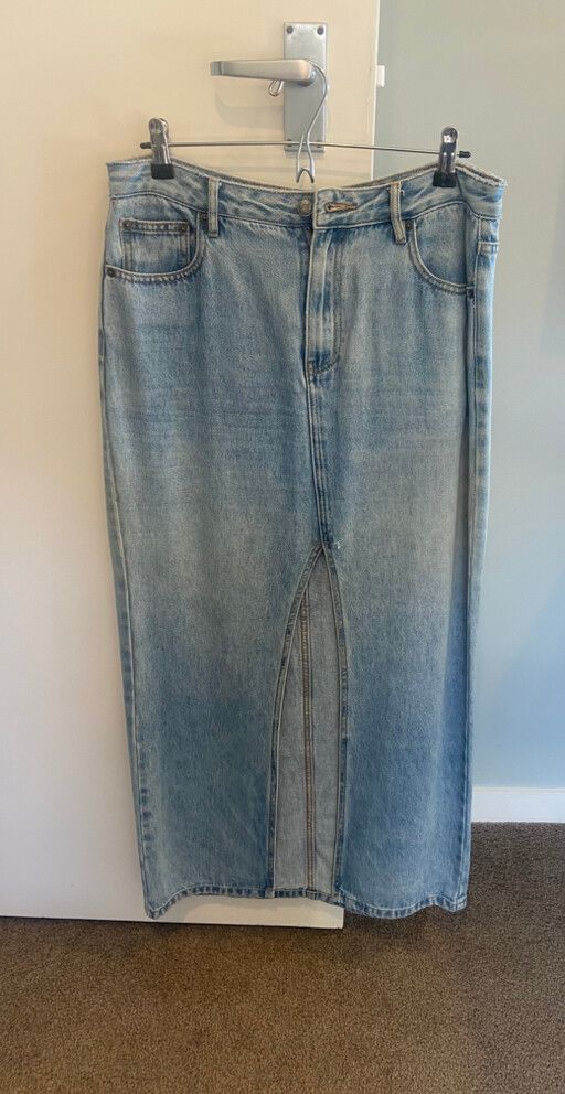 Glassons Blue Denim Midi Skirt