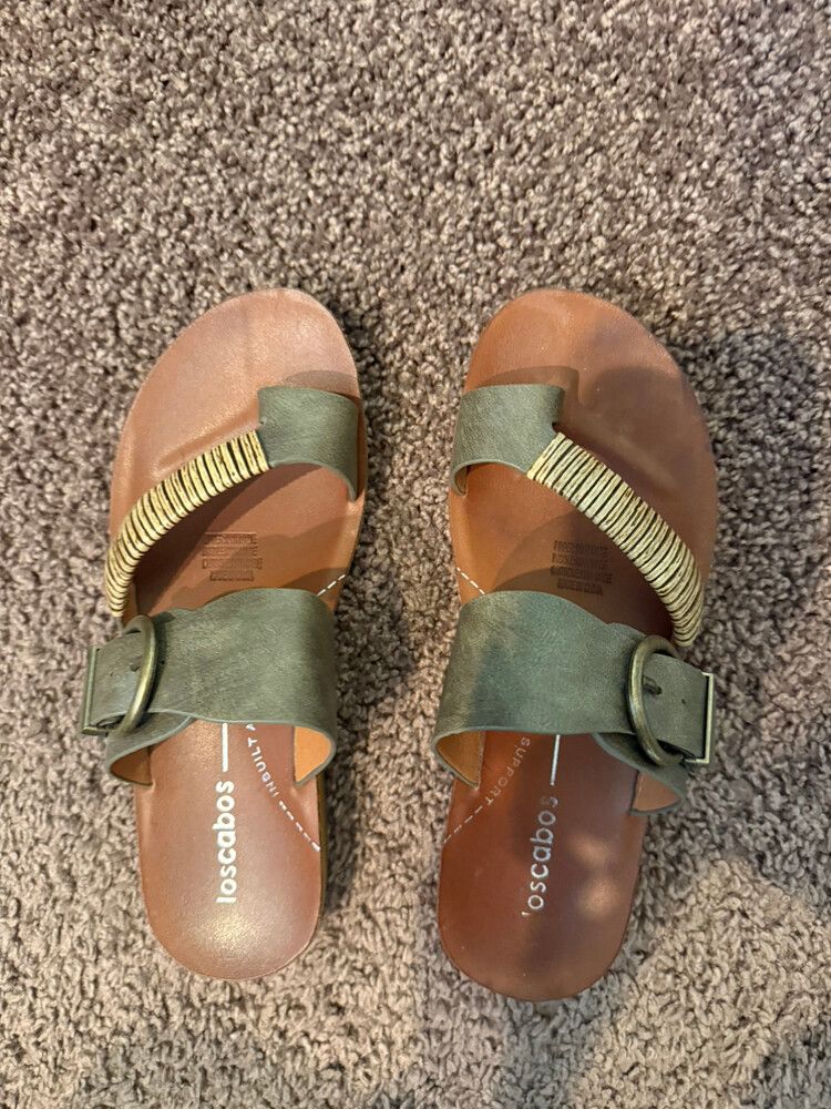 Los Cabos Olive Slide Sandals