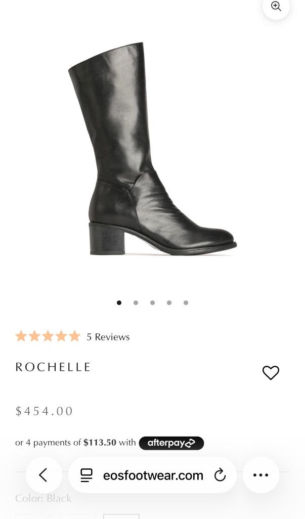 Eos Black Leather Rochelle Boots