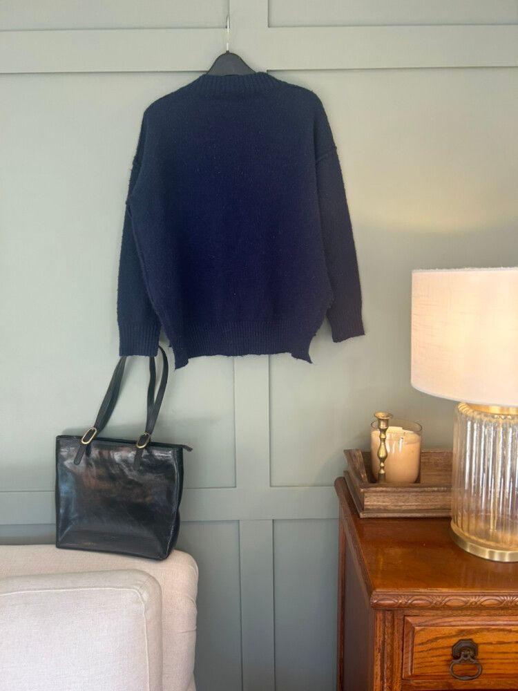 Navy Mixed Wool Jumper