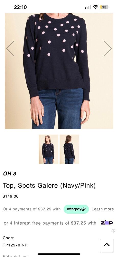 Cashmere Cotton Blend Polka Dot Jumper