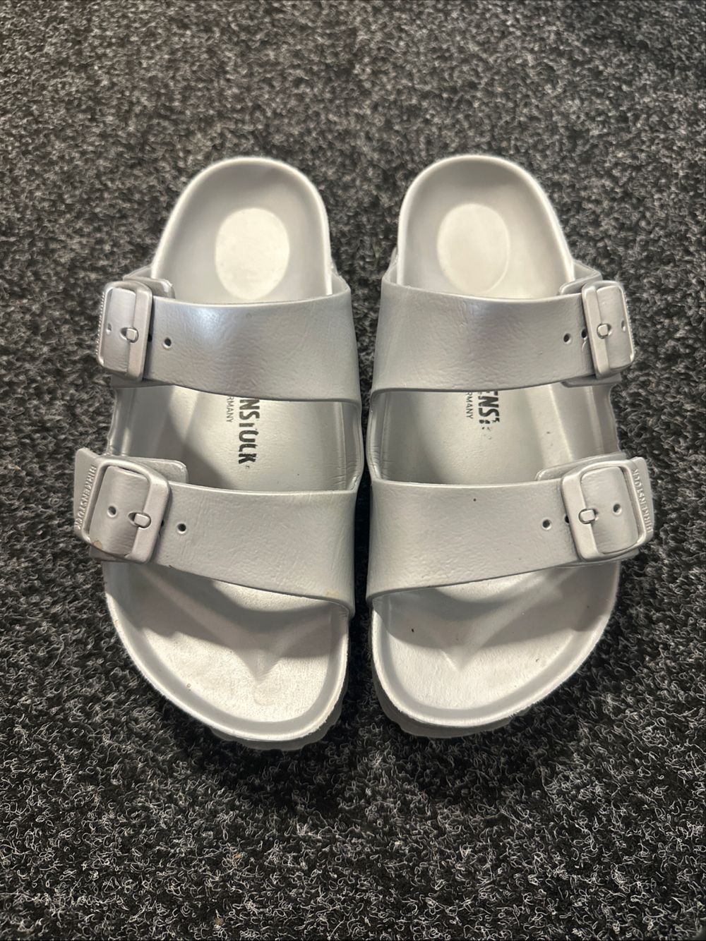 Birkenstock Silver Double Strap Sandals