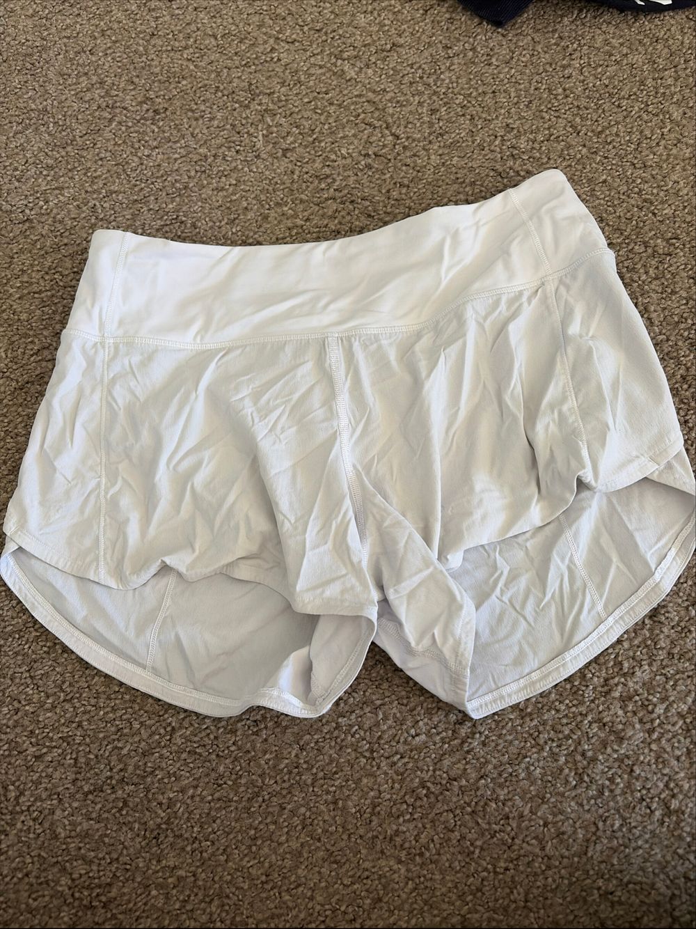 Lululemon white speed up shorts
