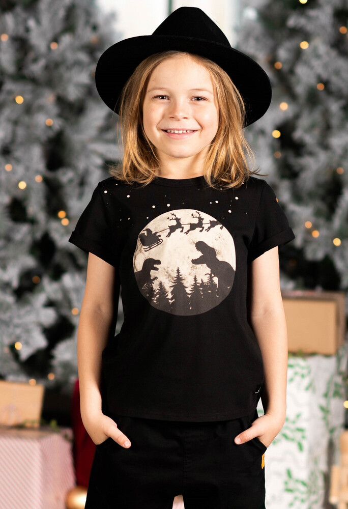 Rock Your Kid Dino Sleigh T-shirt Size 12