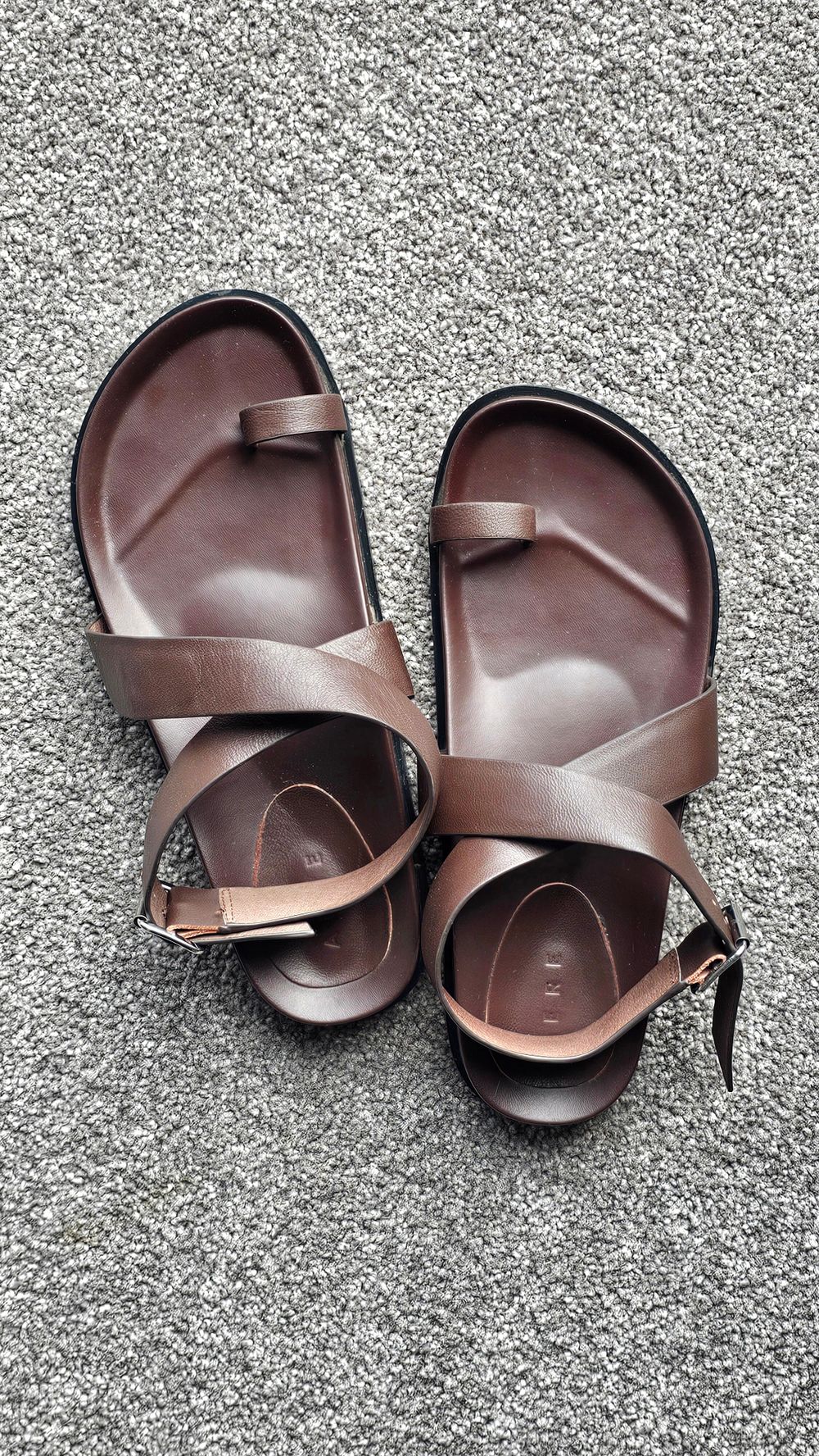 AERE Leather moulded footbed sandals