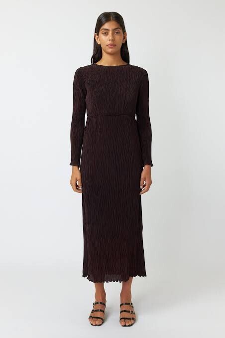 Kate Sylvester - Gloria dress pleated espresso on Designer Wardrobe Kate Sylvester - Gloria dress pleated espresso on Designer Wardrobe