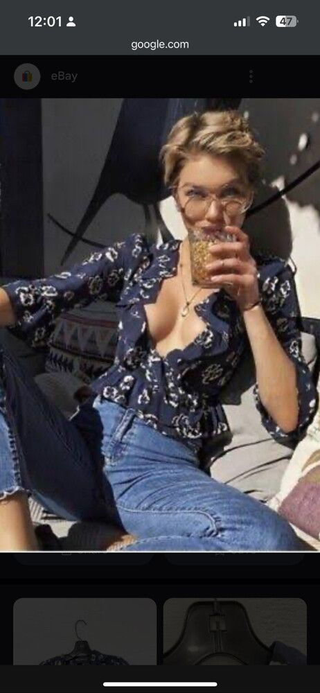 realisation par cher navy pansy wrap top