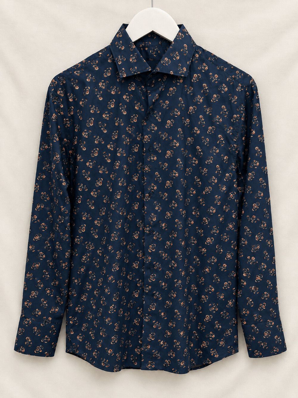Crane Brothers Navy Floral Shirt Size 42 / 16.5 | New With Tags