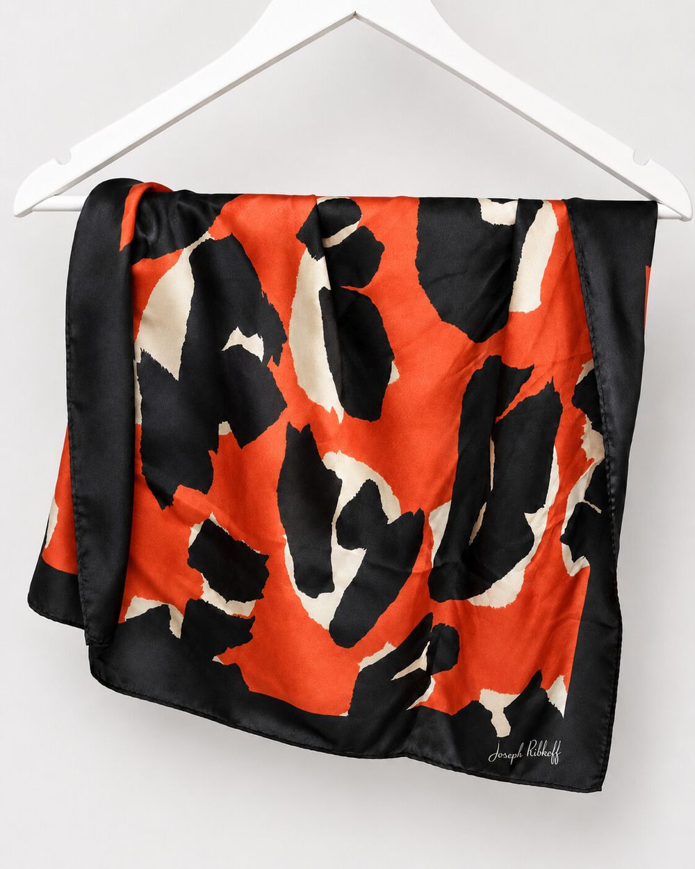 Joseph Ribkoff Red Black Cream Abstract Print Scarf