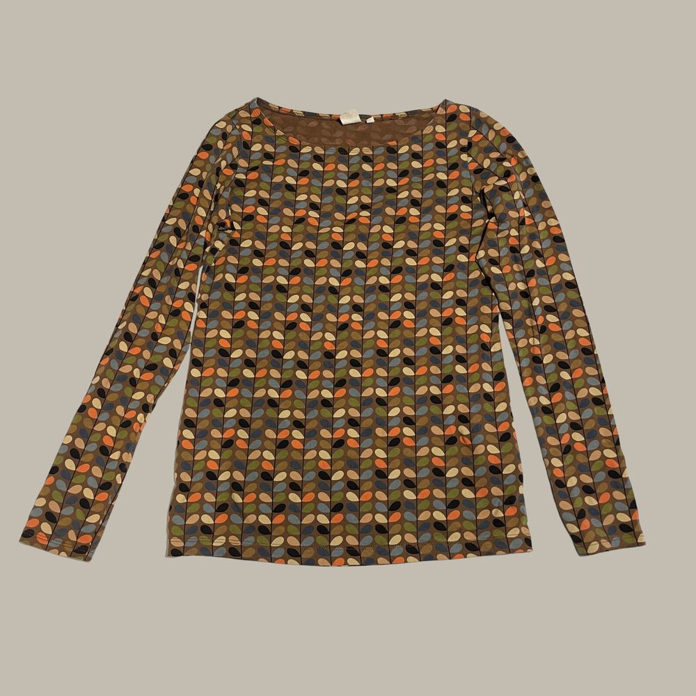 Orla Kiely Long Sleeve Leaf Print Top Size S