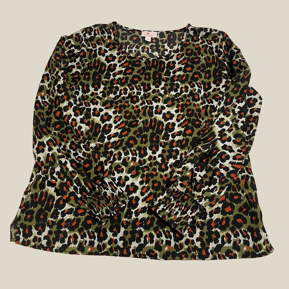 Charlo Animal Print Long Sleeve Top Size 16