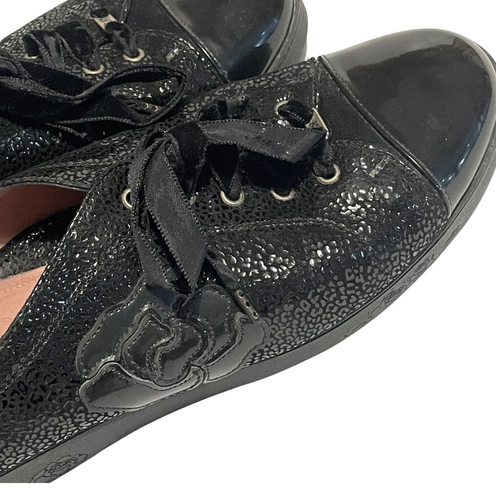 BeautiFeel Black Textured Leather Lace-Up Shoes Size 39