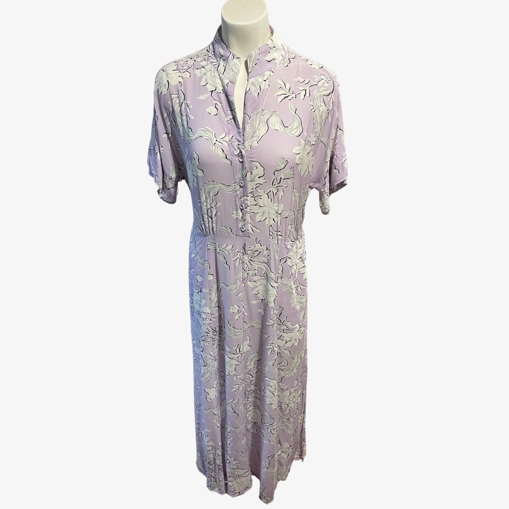 Lania The Label Lilac Floral Midi Dress Size 10