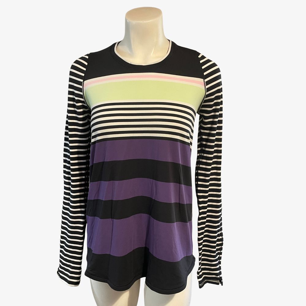 Lululemon Colour Block Striped Long Sleeve Top