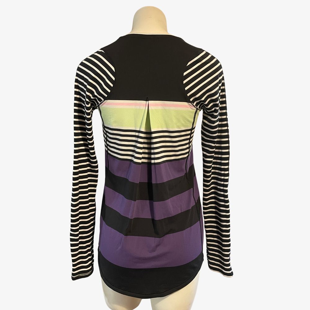 Lululemon Colour Block Striped Long Sleeve Top