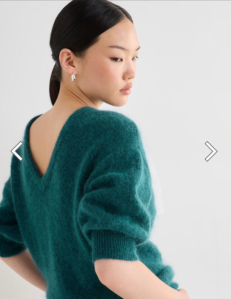 State Of Play Teal Antoine Luxe Knitwear Mohair Blend Jumper