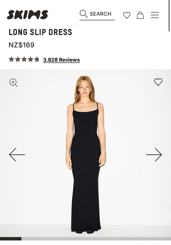 SKIMS - SKIMS Black Long Slip Dress on Designer Wardrobe SKIMS - SKIMS Black Long Slip Dress on Designer Wardrobe