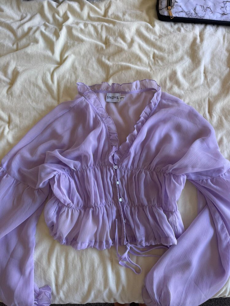 SNDYS The Label Purple Ruffle Top