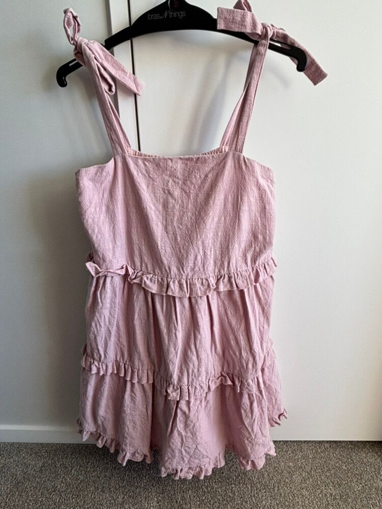 atmos and here pink dress Tyla V-Neck Boho Midi Dress with Ruffle Detail by Atmos&Here Online | THE ICONIC
