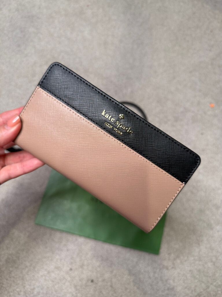 Brand New Kate Spade Madison Large Wallet - Beige/Black