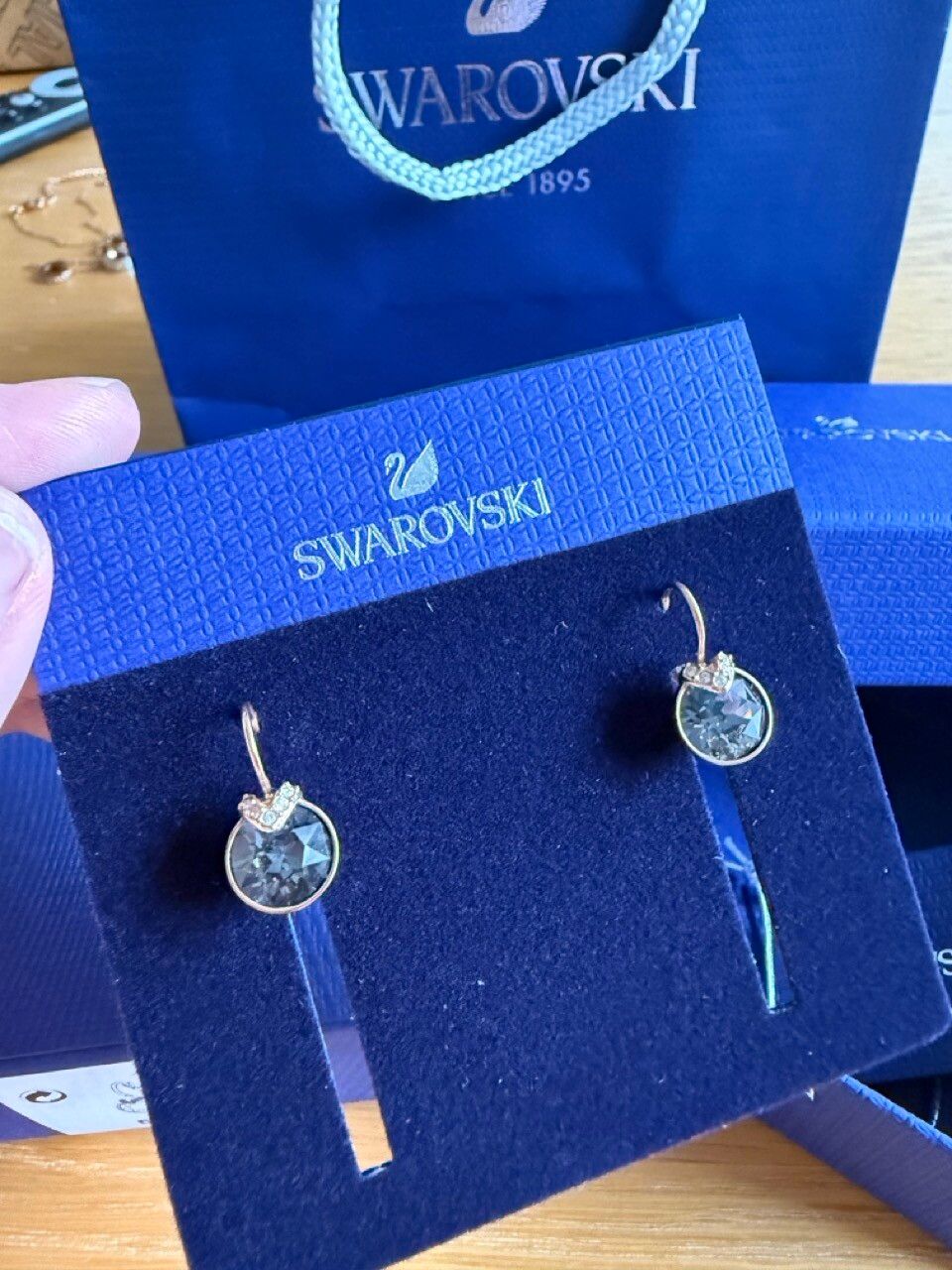 Swarovski Bella V drop earrings Rose gold-tone plated