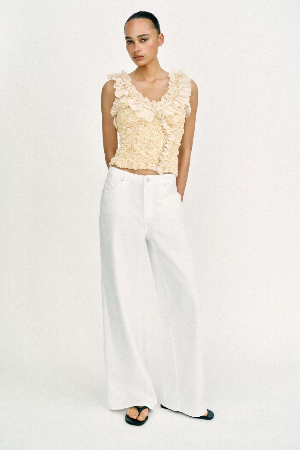 ZARA ROMANTIC COMBINED KNIT TOP