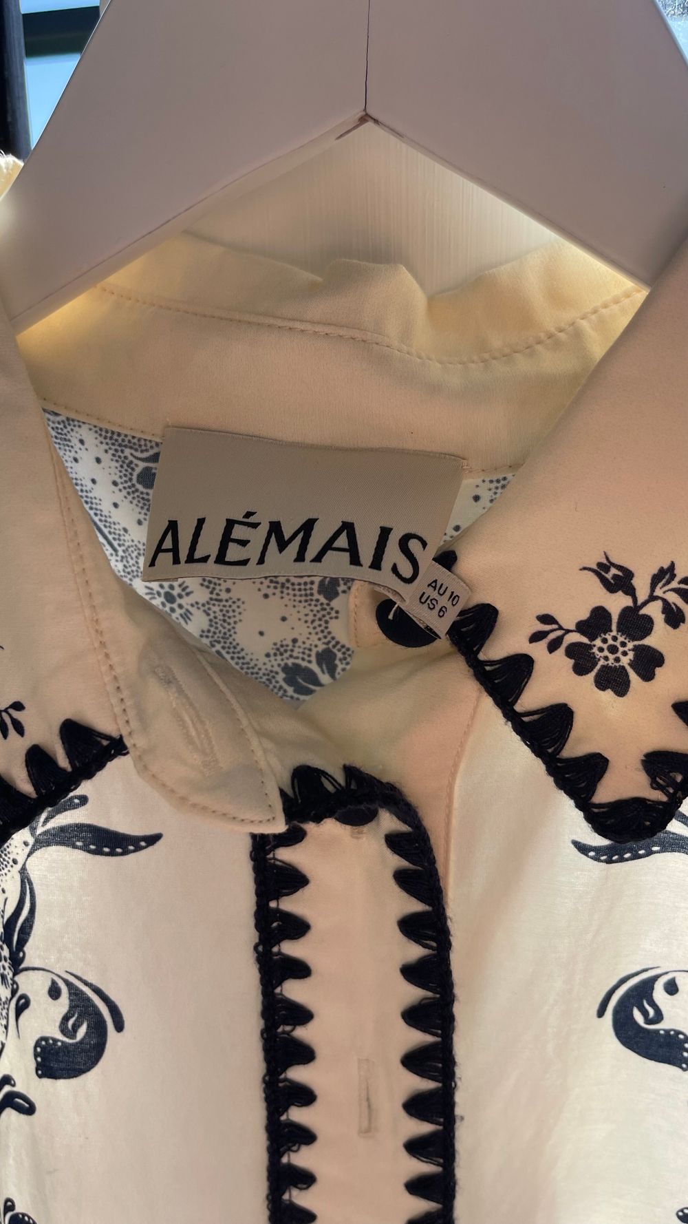 Cream and navy blue shirt brand new never worn