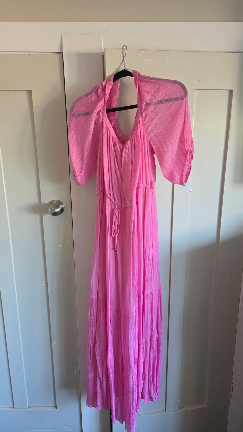 chinese dress ladies Clementine High Neck Satin Maxi Dress Hot Pink main image 1