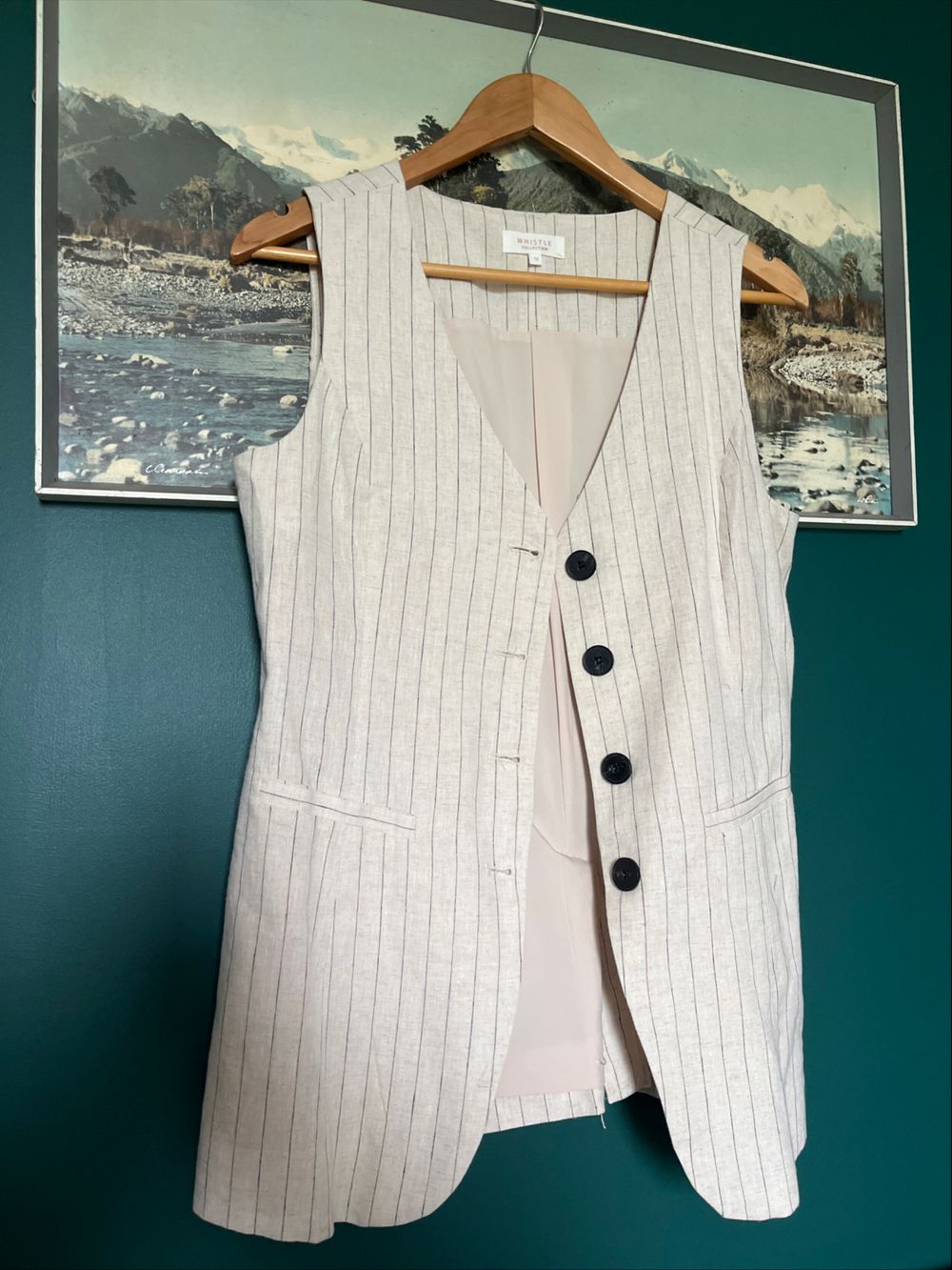 Whistle Beige Pinstripe Vest