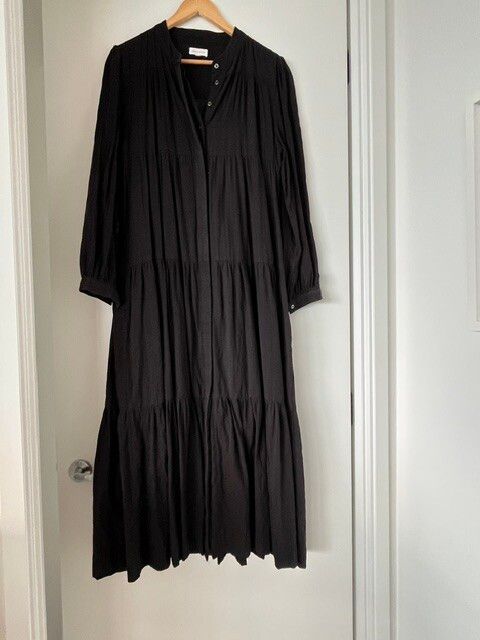 Superette Black Tiered Midi Dress