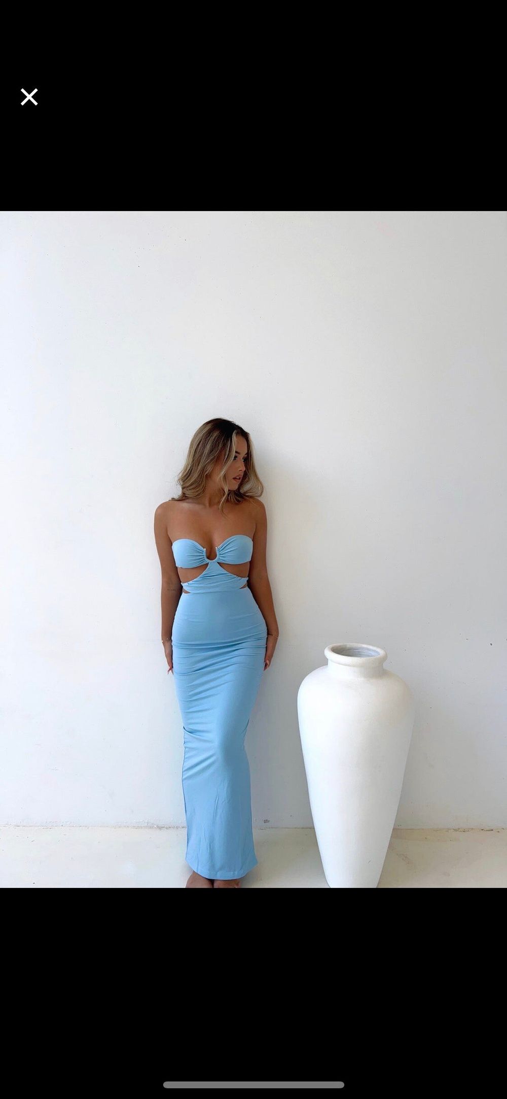 Generation Outcast Clothing - Gabbi Maxi Dress, Pastel Blue on Designer Wardrobe Generation Outcast Clothing - Gabbi Maxi Dress, Pastel Blue on Designer Wardrobe