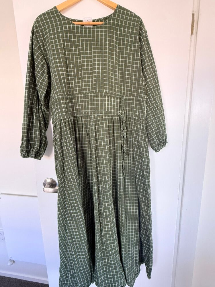 kowtow - Kowtow Green Checkered Dress on Designer Wardrobe