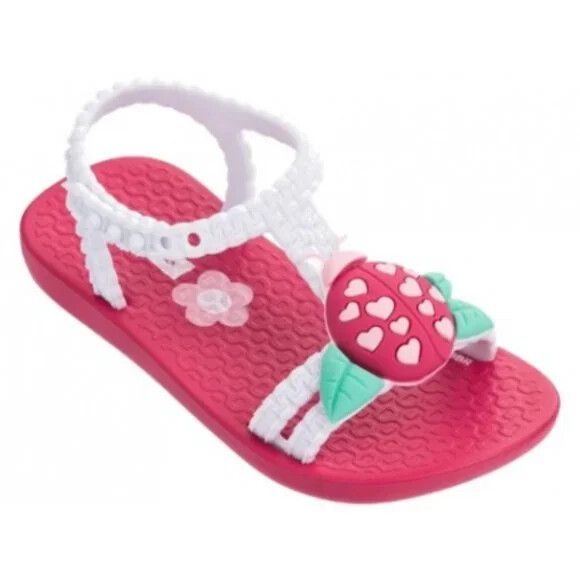 IPANEMA Ladybug Cute Pink White Baby Toddler Thongs Sandals NWT