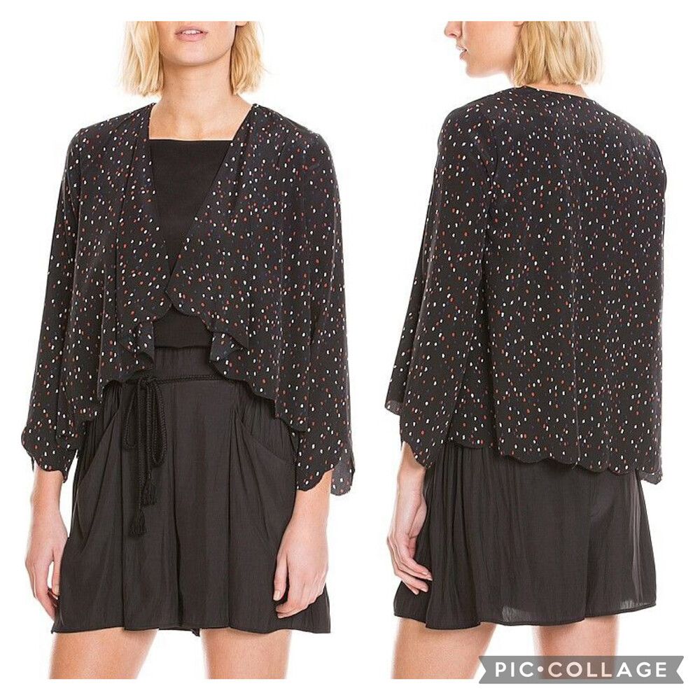 COUNTRY ROAD Silk Print Waterfall Jacket
