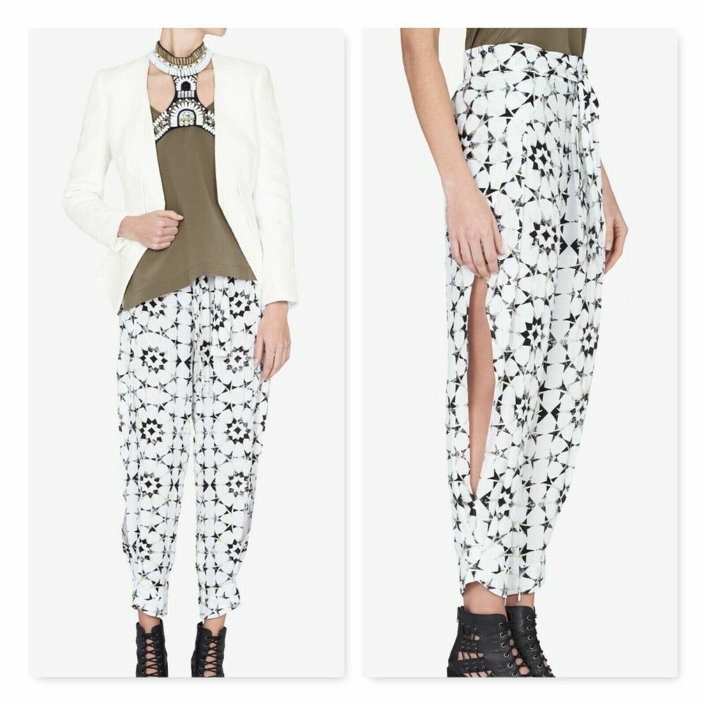 SASS & BIDE Night Sky Midnight Mosaic White Star Print Split Leg Pants