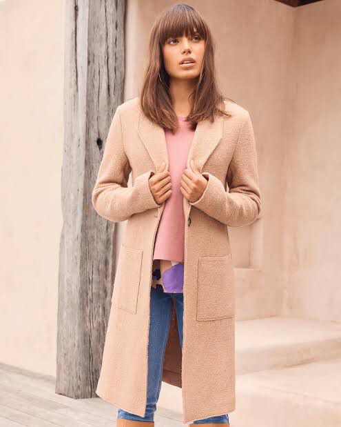 MISTER ZIMI Wool Patsy Tan Longline Winter Coat Jacket