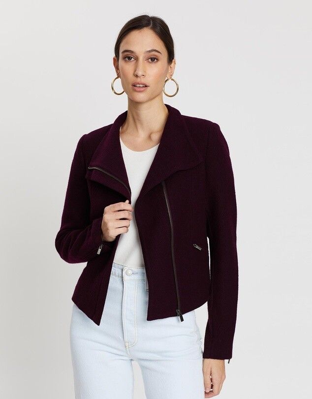 MARCS Lani Felted Wool Mulberry Purple Cropped Jacket