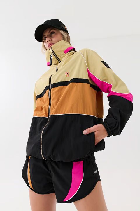 P.E NATION Black Mustard Pink Running Shorts
