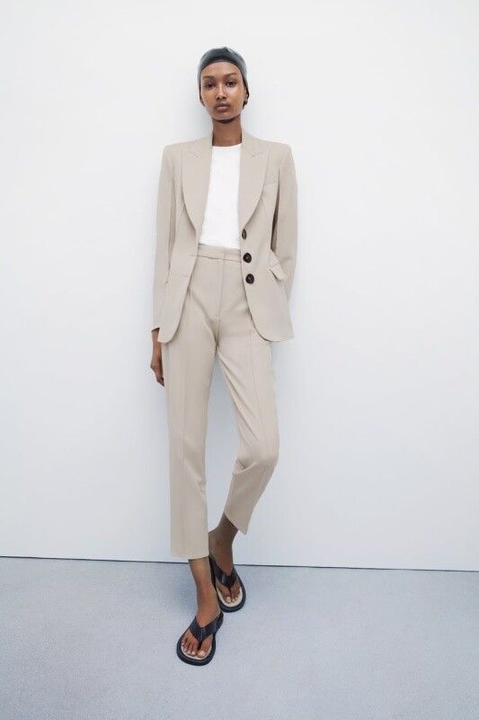 ZARA Beige Winter Office Blazer Jacket