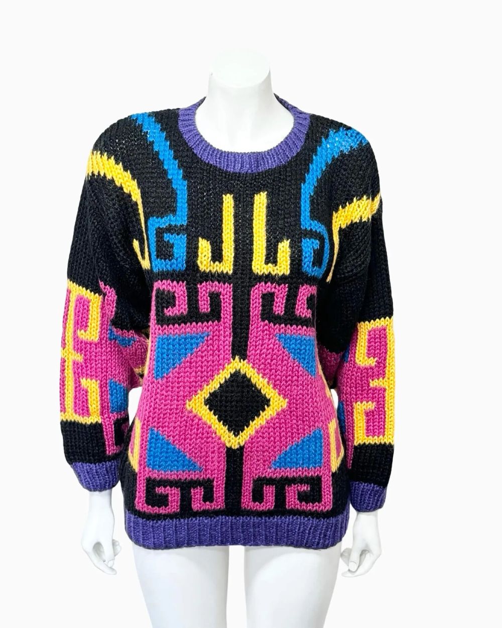 Vintage 80s 90s Winter Chunky Knit Sweater Jumper