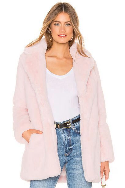MAJORELLE Pink Faux Fur WInter Coat Jacket RRP$429