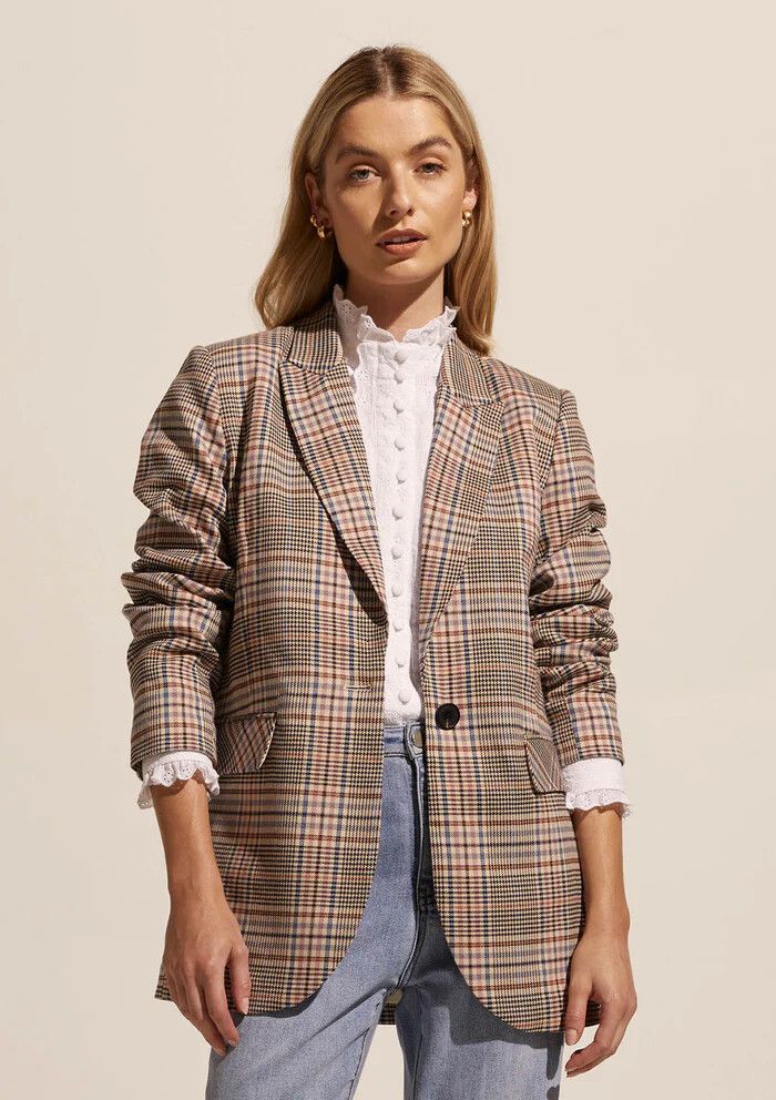 ZOE KRATZMANN Index Musk Check Structured Blazer Jacket NWT RRP$279